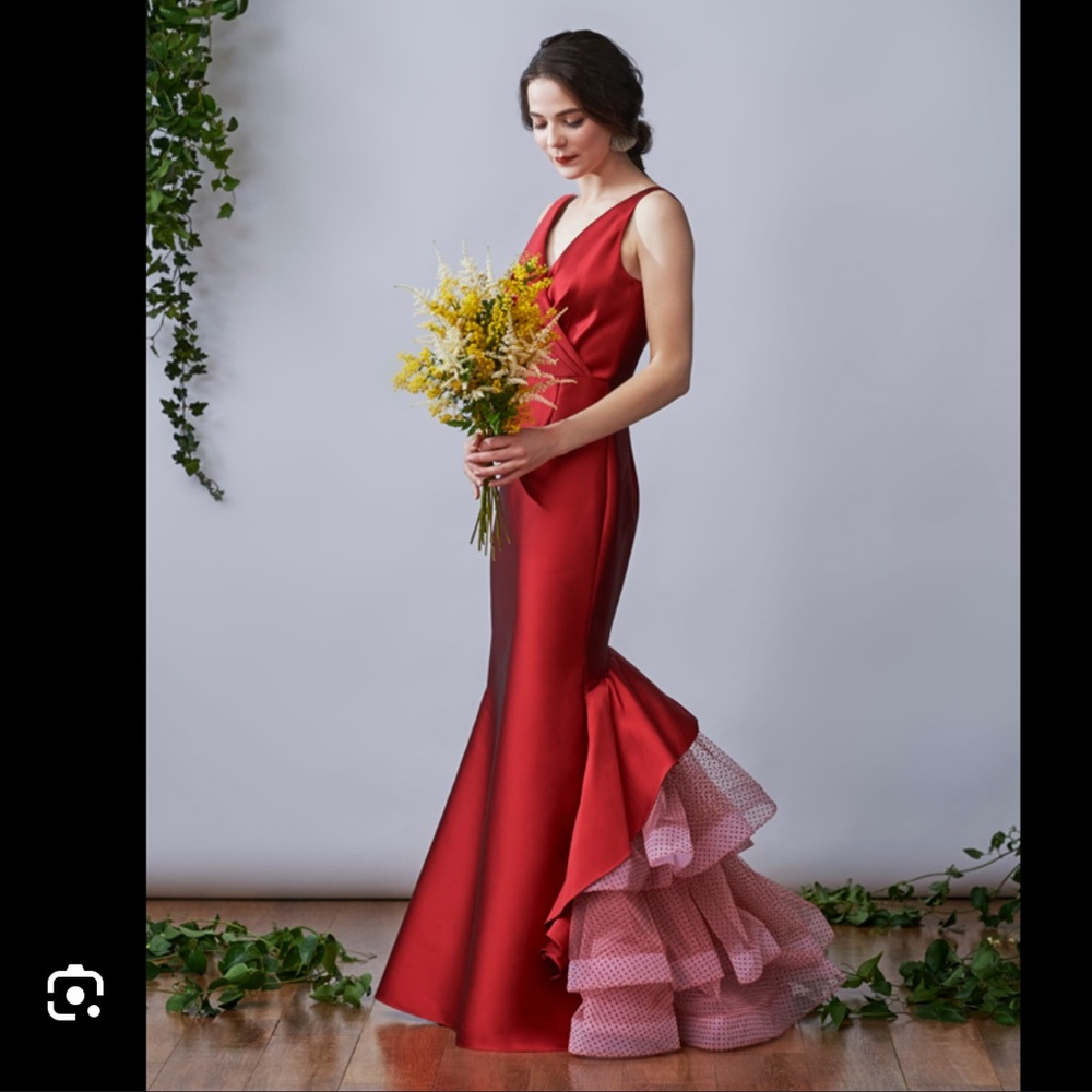 Sachin + Babi Chesterton Gown Cherry Red